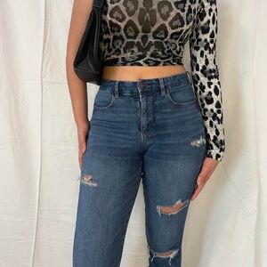 American Eagle Outfitters Dark Blue Straight Leg Jeans